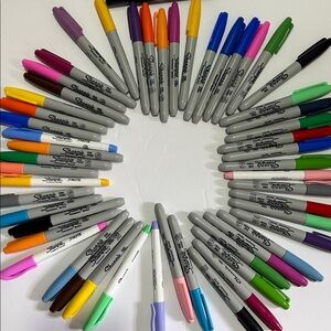 Set of 60 Sharpie Permanent Marker Lot - Multicolor